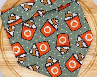 Dog Bandana, Pumpkin Spice Latte Dog Bandana, Fall Dog Bandana, Snap On Bandana, Pet Gift, Fall Bandana, Pumpkin Dog Bandana, Fall Dog Gift