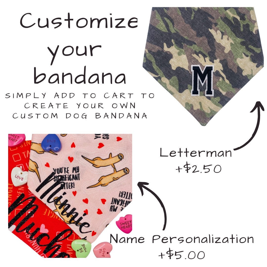 Medium Large Slide On Collar Style BA2 6 x Blank Dog BANDANAS Camo Army Cotton For Personalising Crafts Printing Embroidery Vinyl Small