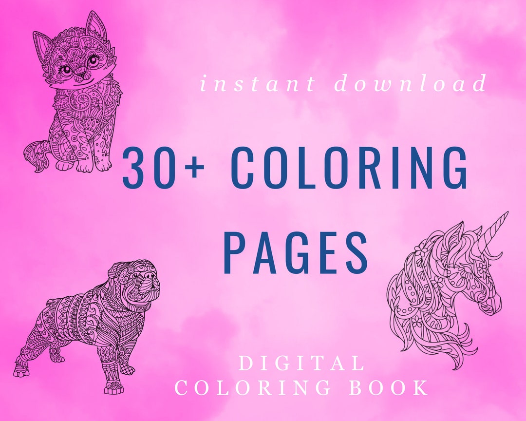 Coloring Book Pages Etsy Coloring Book Pages Etsy