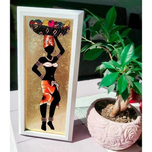 Stained Glass African Women , Glass Painting . Wall Art , Painted Glass , A Great Gift For Anyone You Like