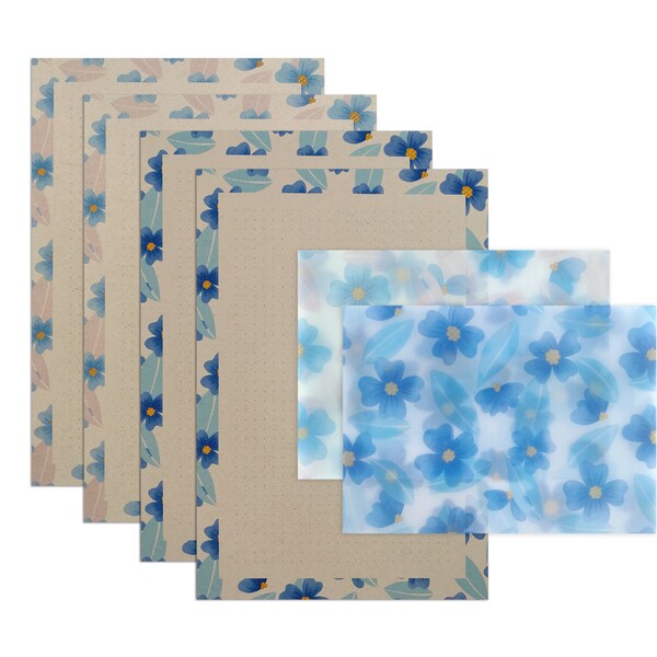fancy writing paper printable Dogwood Cottage Letter Writing Set with Floral Vellum Envelopes & 5mm Dot Grid Kraft Paper