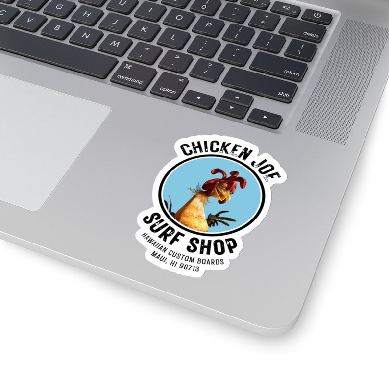 Chicken Joe Surf Shop Sticker, Surfs Up, Hawaii, Vinyl Waterproof Sticker for Laptop or Hydroflask image 2