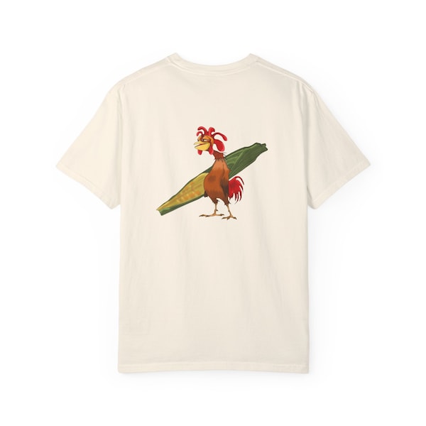 Chicken Joe shirt, ontwerp op de rug, strandshirt, Comfort Colors®, surft-shirt