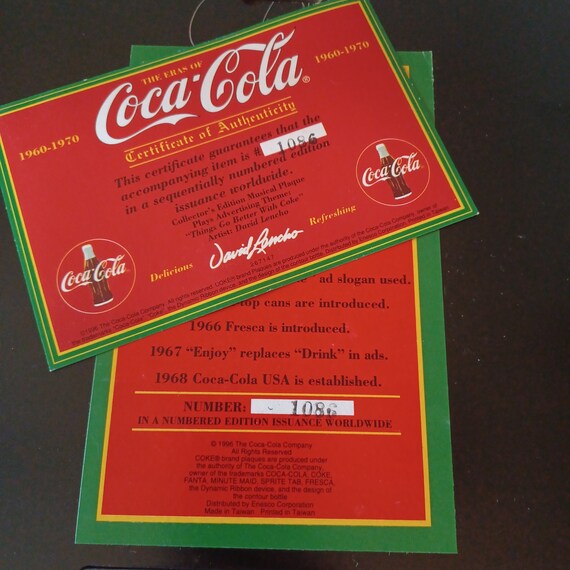 Coca-Cola The Eras 1960-1970 コレクションプレート Eras The 1960