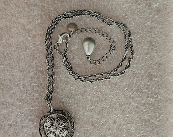 Vintage  Good Luck Pendant Chain Silver Tone