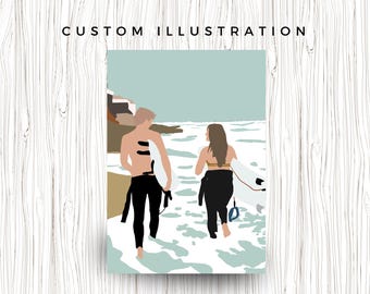 Custom Minimalist Illustration, Portrait from Photo (Digital Download)