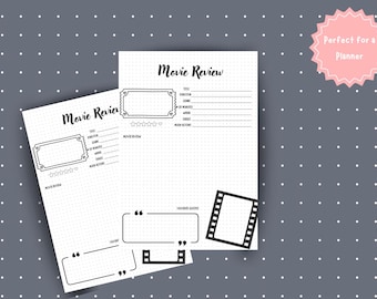 Printable Movie Review Template: Film Journal Sheet (Digital Download)