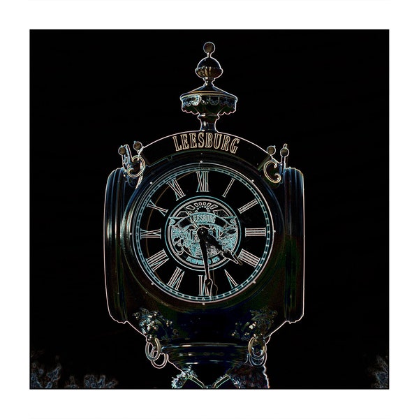 Leesburg Florida City Clock No. 5 DIGITAL DOWNLOAD 14x14 Lake County Wall Pop Art Printable Color Photo Victorian