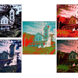 Leesburg Mote Morris House DIGITAL DOWNLOAD Set of 5 14x14 Lake County Florida Wall Pop Art Printable Color Photo Victorian