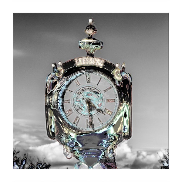 Leesburg Florida City Clock No. 4 DIGITAL DOWNLOAD 14x14 Lake County Wall Pop Art Printable Color Photo Victorian