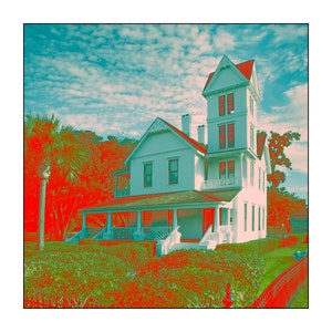 Leesburg Mote Morris House DIGITAL DOWNLOAD Pop Variation No.3 14x14 Lake County Florida Wall Pop Art Printable Color Photo Victorian