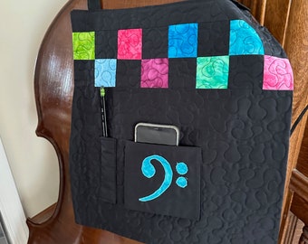 Colorful Bass Blanket with Pencil and Mute pockets and applique bass clef