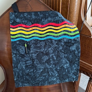 Bass Blanket with pencil pocket Rainbow waves