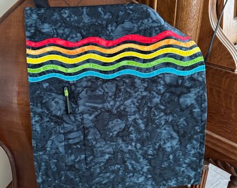 Bass Blanket with pencil pocket Rainbow waves