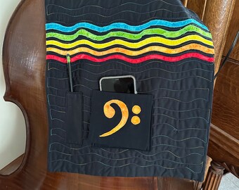 Bass Blanket with pencil pocket Rainbow waves