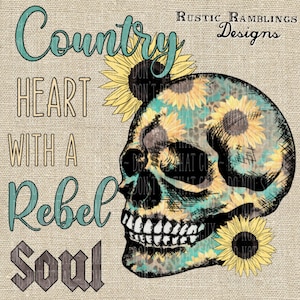 Country heart rebel soul sublimation png