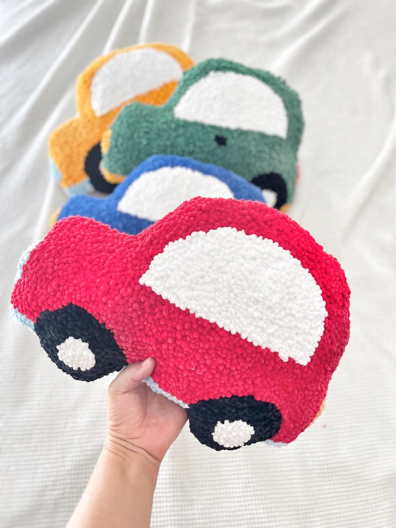 red car kids pillow