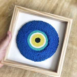 Handmade Evil Eye Wall Art: Framed Turkish Decor, Spiritual Gift