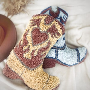 Handmade Cowboy Boot Pillow: Rustic Western Rodeo Decor