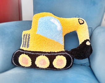 Almohada de excavadora: regalo para la guardería de un camión de construcción