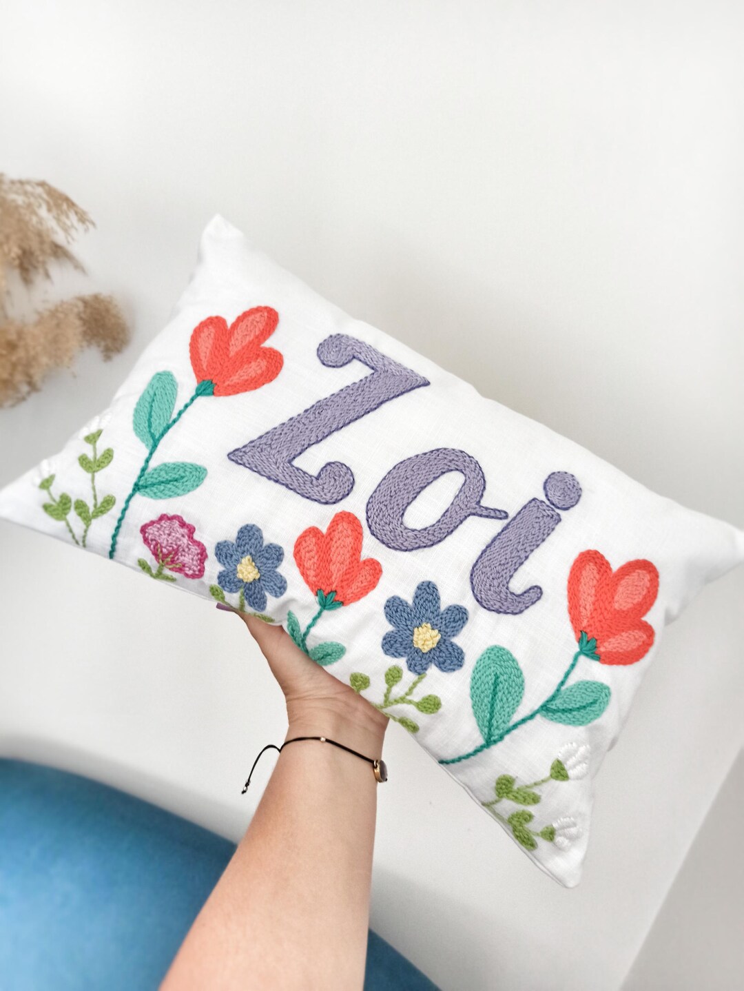 Beautiful Pillow Set For New Born Little Flowers Print main image 1