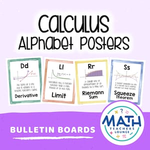 Calculus Alphabet Posters - Math Classroom Bulletin Board