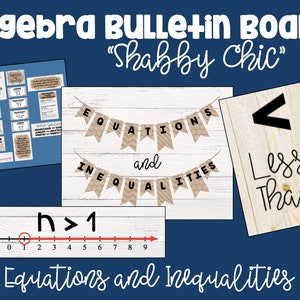 Equations and Inequalities Bulletin Board - Shabby Chic