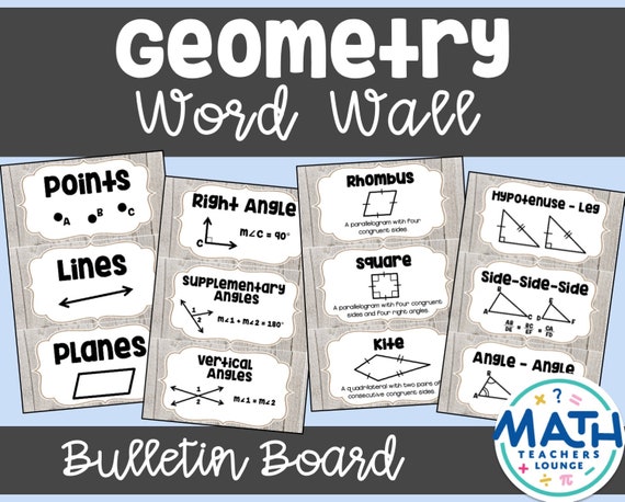 4th Grade Math Word Wall Geometry Vocabulary Words -  Sweden