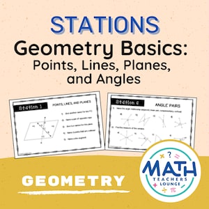Geometry Basics: Points Lines and Planes - Stations Activity - Etsy