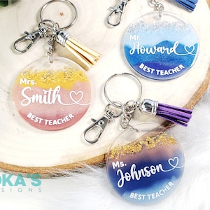 Teacher Name Keychain | Handmade Personalized Appreciation Gift for Educators