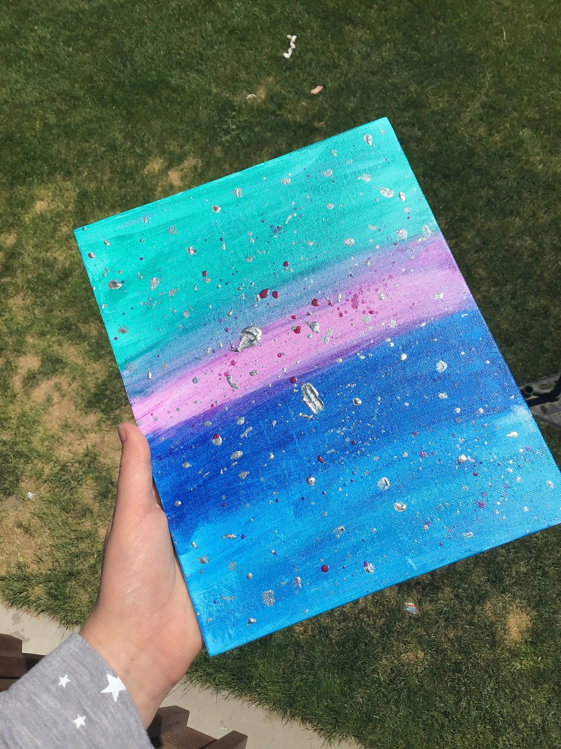 Ombré color art canvas art kids room decor blue ombre kids Etsy