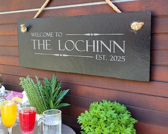 Personalized Slate Pub Sign, Outdoor Bar Decor, Laser Engraved