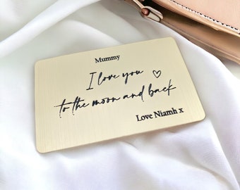 Tarjeta personalizada para insertar en la cartera, regalo grabado