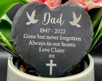 Personalised Memorial Plaque - Engraved Grave Stone Slate Marker Headstone Gift