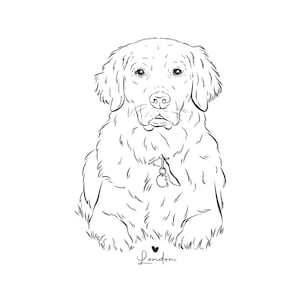 Custom Dog Portrait, Pet Memorial Gift, Personalized, Hand Drawn Pet Drawing, Tattoo Design