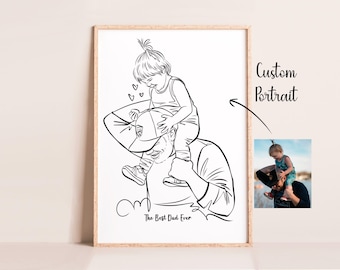Custom Family Portrait, Minimalist Line Art, Personalized Hand Drawn
