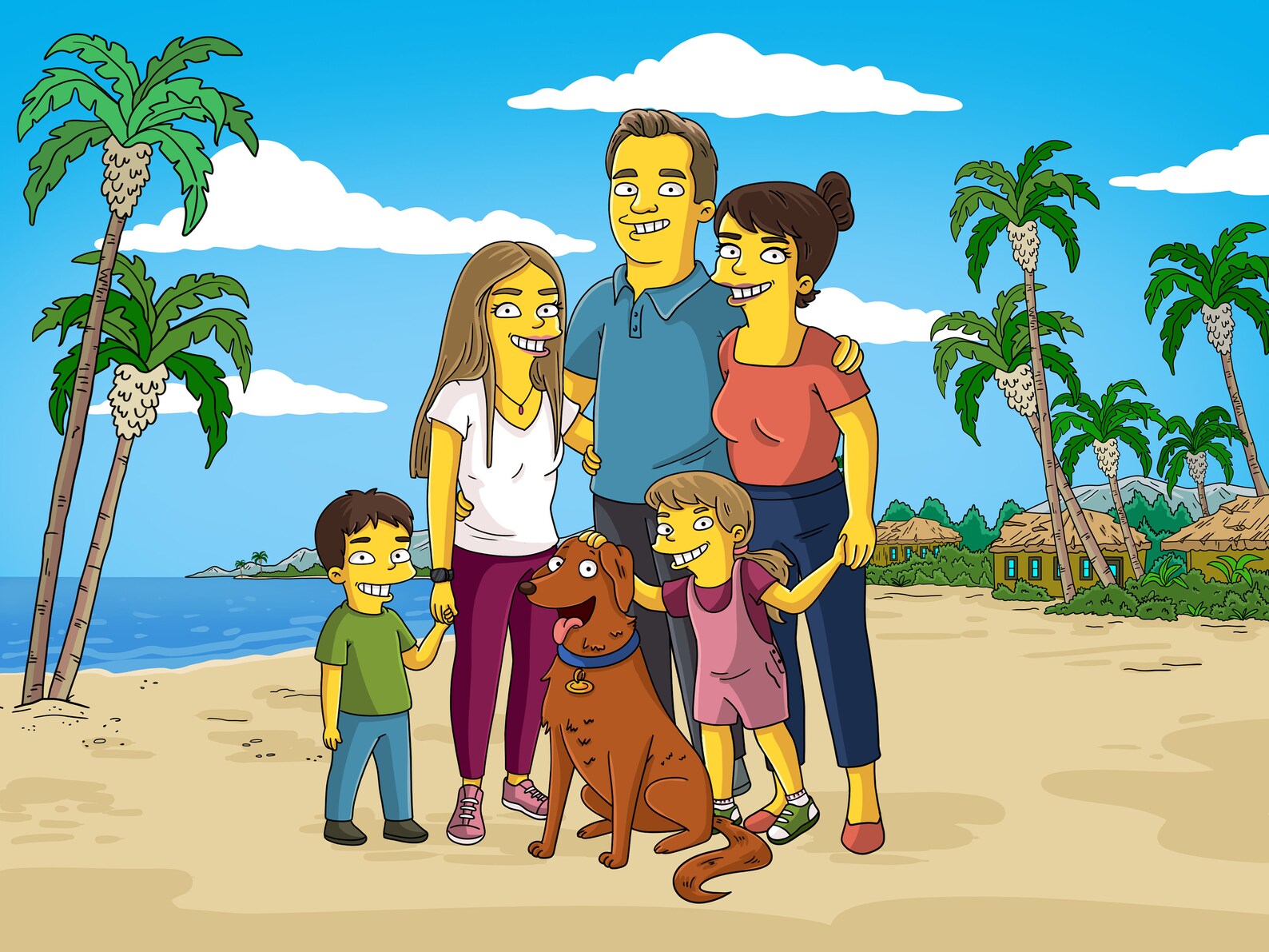 Simpsons Beach Background Full Body Simpsons Portrait Etsy