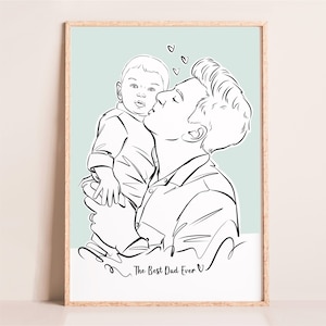 Benutzerdefinierte Familie Line Art, personalisierte Familien Porträt, benutzerdefinierte Linie Zeichnung vom Foto, digitale Familien Skizze, Geschenk zum Vatertag