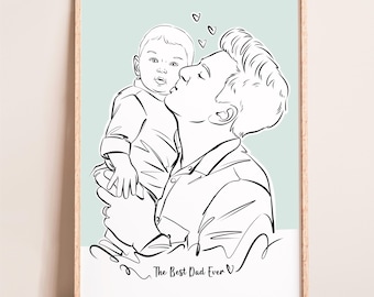 Custom Family Line Art, Personalized Family Portrait, Outline Drawing, Custom Minimalist Portrait, Sketch from Photo