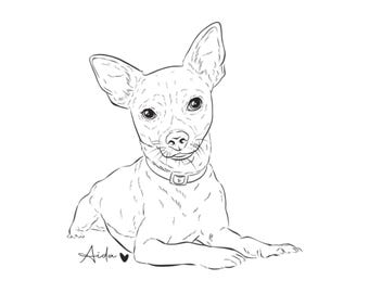 Custom Dog Portrait from Photo, Personalized Minimalist Pet Line Illustration, Hand Drawn Pet Drawing