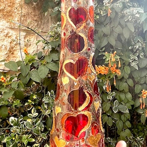 Hand bemalt Granatapfel Herzen rot gold Glasvase Rosh hashanah Geschenk