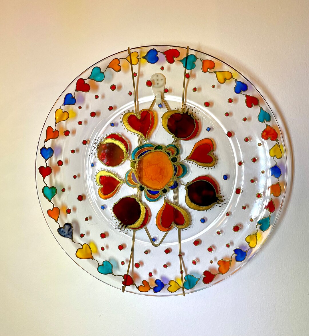 Decorative Painted Glass Plate Jewelry Dish Trinkets Dish Holy Etsy