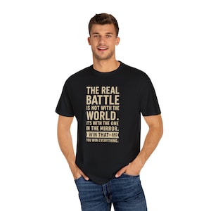 YOU vs YOU T-Shirt Motivierend Sport-Shirt | Disziplin über Komfort | Innere Stärke Fitness Mindset Tee