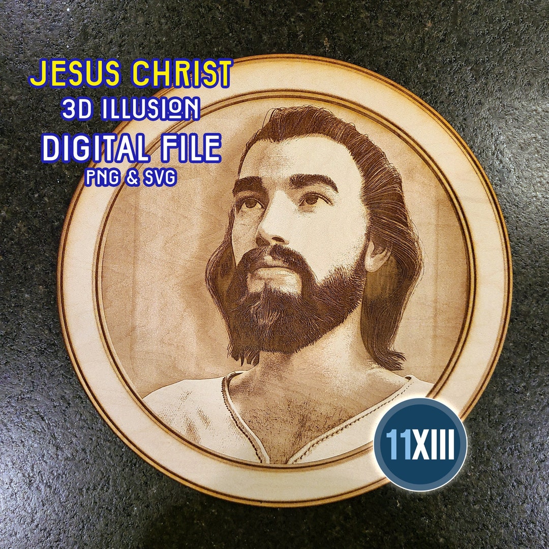 DIGITAL Filejesus Laser Engraving 3D Illusion With Template for Verses