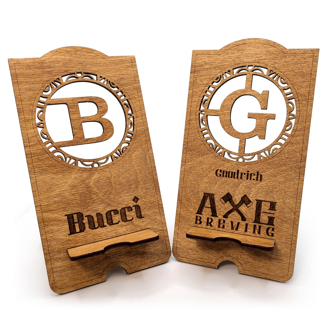Personalized Wood Cell Phone Stand Customized Cell Phone Etsy