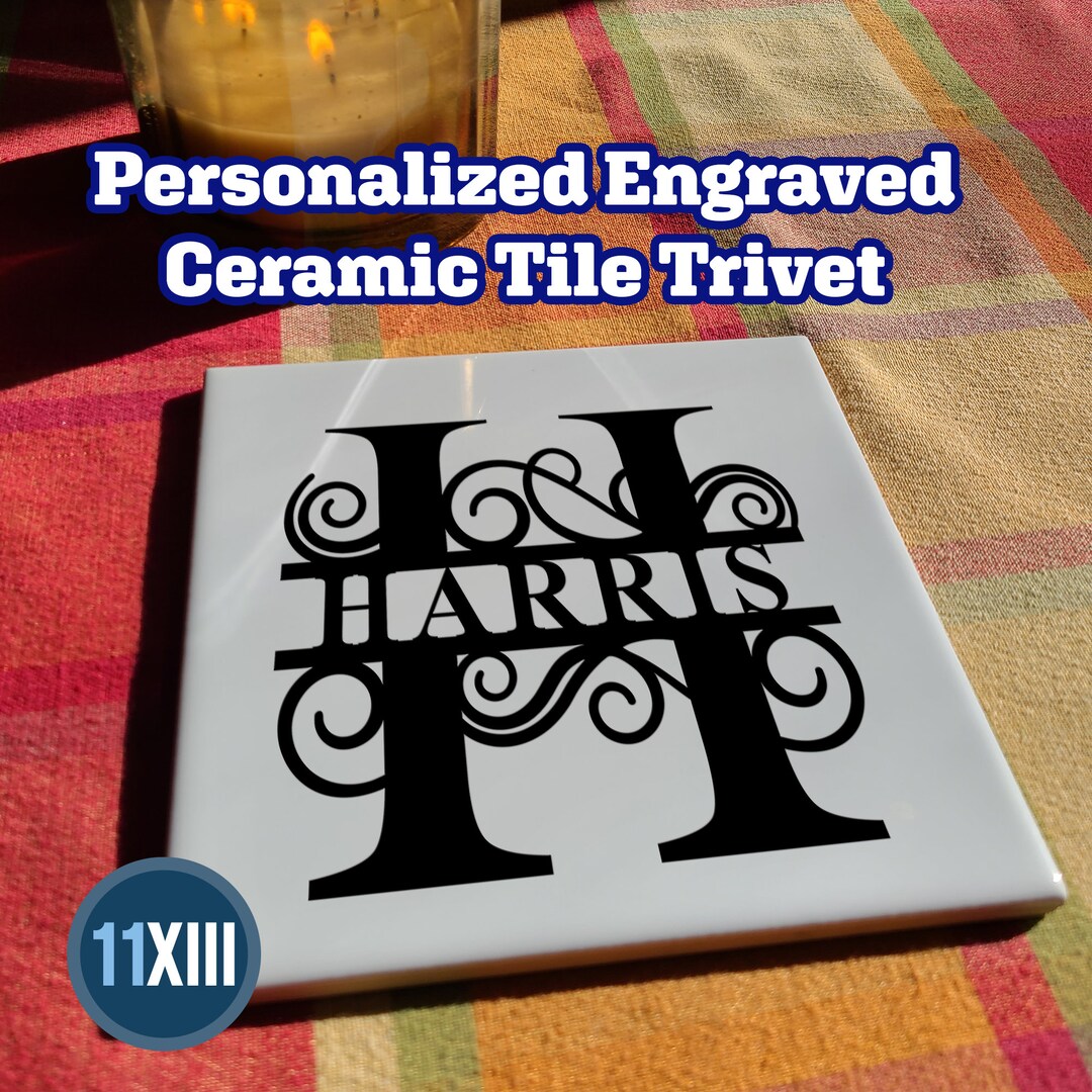 Personalized Ceramic Trivet 6x6 Laser Engraved Etsy