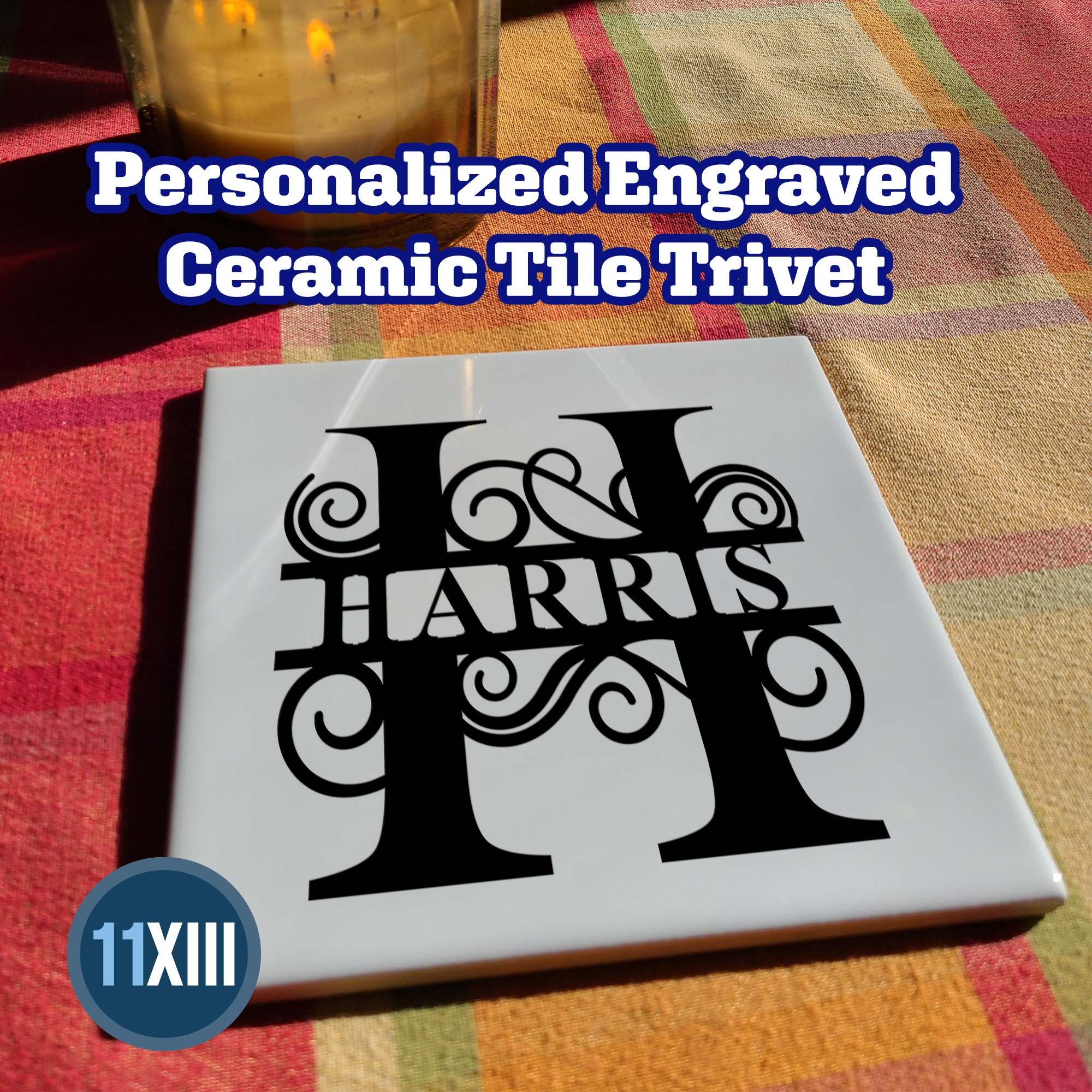 Personalized Ceramic Trivet 6x6 Laser Engraved Etsy