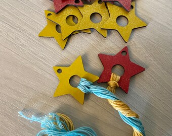 Christmas/festive/holiday Floss drops, thread holders (stars), for cross stitch, suitable for DMC, CCW thread, cross stitch accessories.