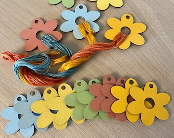 Pastel colours flower Floss drops, thread holder