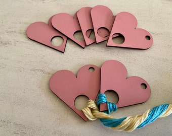 Pink Heart Valentine floss drops, with or without floss ring